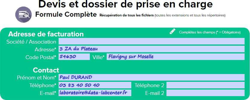 Data LabCenter dossier de prise en charge illustration 1