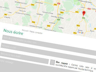 Capture d'écran de la page contact pour partenaire