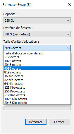 formatage disque dur