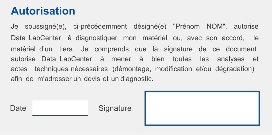 Accord dossier récupération de données